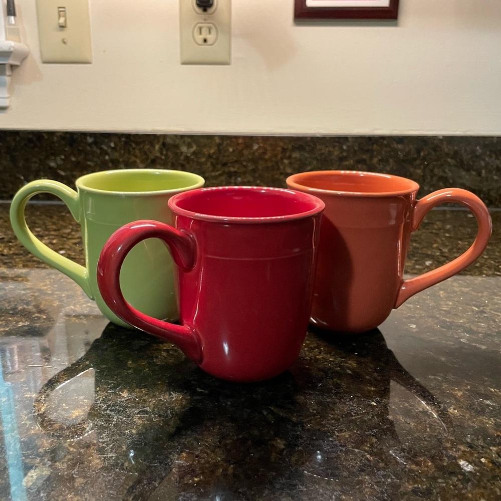 Foot Network Stoneware 12 oz Coffee Mugs- set of 3